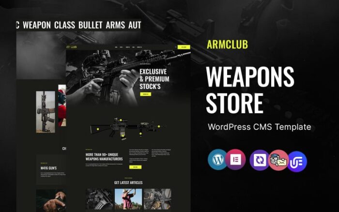 Armclub - Weapons Store WordPress Elementor Theme