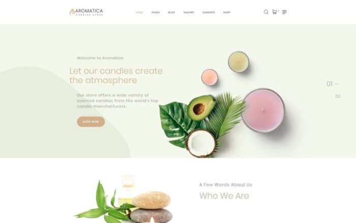 Aromatica - Template Situs Web HTML Multihalaman Toko Lilin