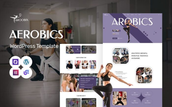 Aroobix - Aerobics, Fitness Studio And Zumba Studio WordPress Elementor Theme