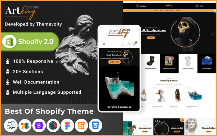 Raja seni Mega seni–kerajinan tembikar–hadiah Tema Shopify 2.0 Responsif Super Premium