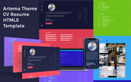 Artema Theme - CV Resume One Page HTML Landing Page Template