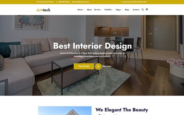 Artteck - Tema WordPress Desain Interior Terbaik