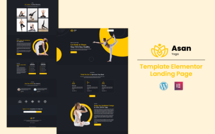 Asan Yoga - Health and Fitness Elementor Template