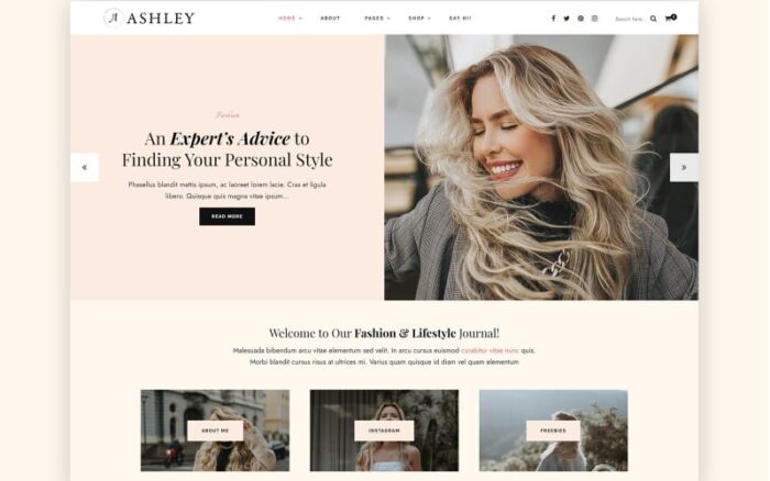 Ashley - Tema Blog WordPress Gaya Hidup Pribadi