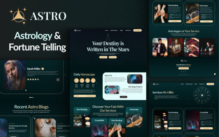 Astro: Ungkapkan Wawasan Kosmik dengan Tema HTML untuk Penggemar Astrologi