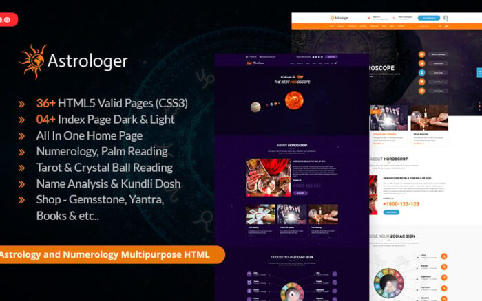 Astrologer - Template HTML Situs Web Astrologi dan Numerologi