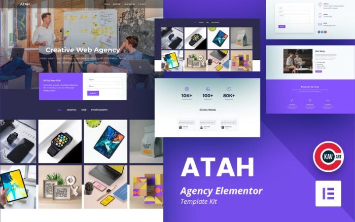 Atah - Template Agensi - Kit Elementor