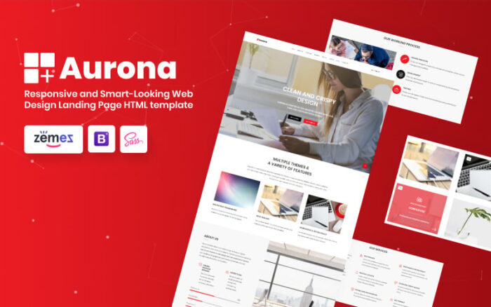 Aurona - Template Halaman Arahan HTML Responsif Bisnis