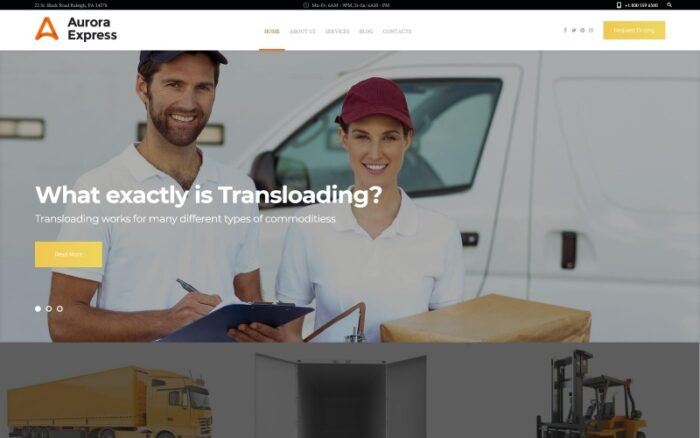 AuroraExpress - Tema WordPress Responsif Perusahaan Transportasi