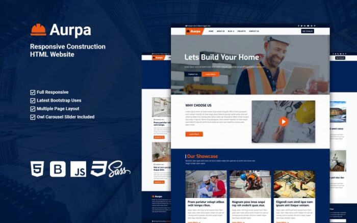 Aurpa - Responsive Construction HTML Website