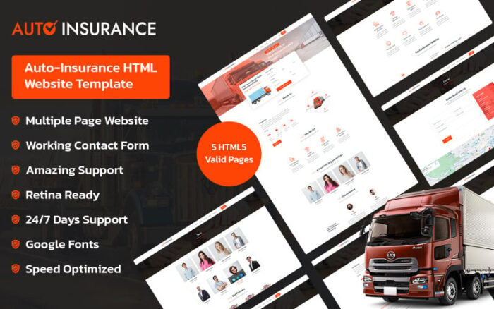 Templat Situs Web HTML Asuransi Mobil