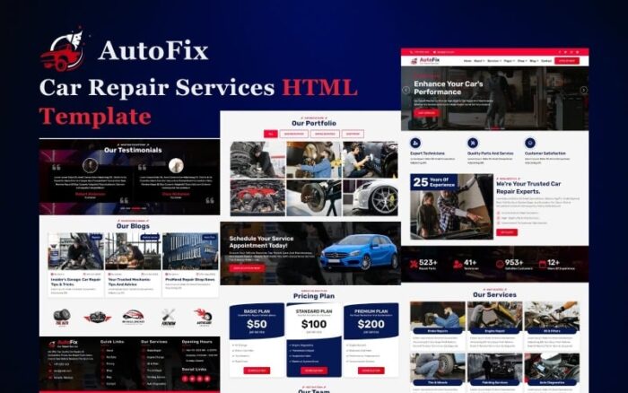 AutoFix - Template Situs Web HTML5 Layanan Perbaikan Mobil