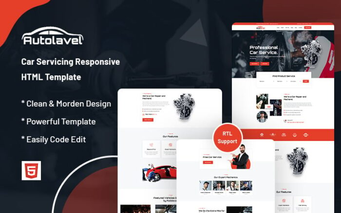 Autolavel – Template Situs Web Responsif Servis Mobil