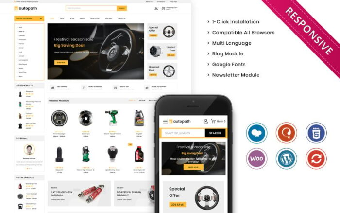 Autopath - Toko Woocommerce Responsif Autopart Terbaik