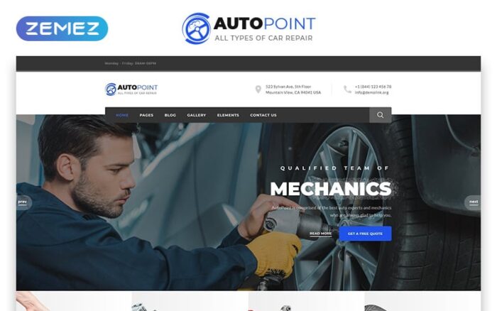 Autopoint - Template Situs Web HTML Kreatif Multihalaman Perbaikan Mobil