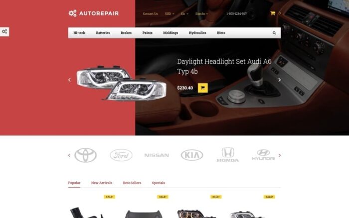 Autorepair - Tema PrestaShop Suku Cadang Mobil