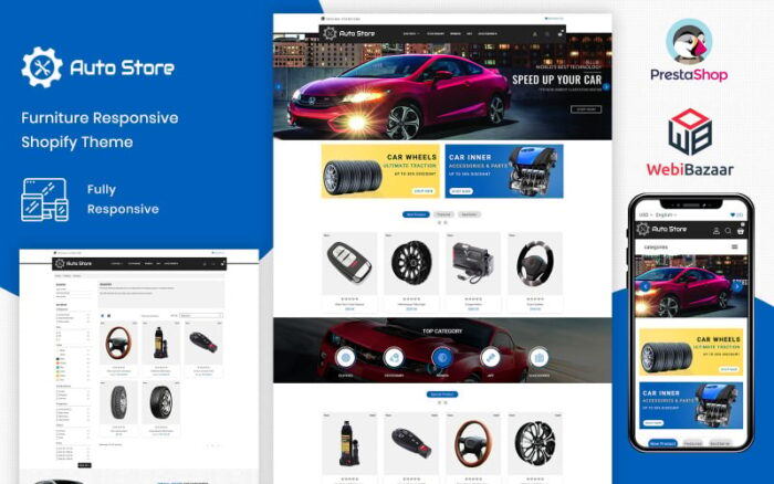 AutoStore - Tema PrestaShop Suku Cadang dan Peralatan Mobil