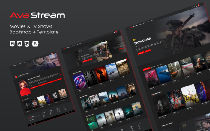 Ava Stream - Template Situs Web Bootstrap 4 Film & Acara TV