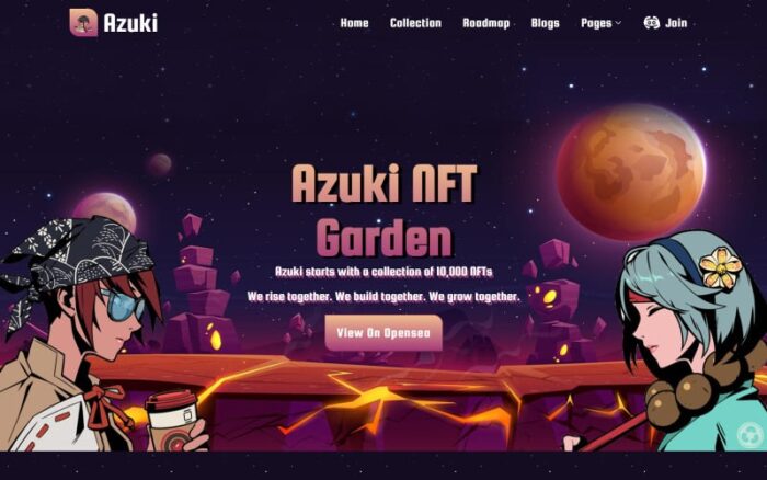 Azuki - Template Situs Web Mata Uang Kripto NFT Bitcoin, Perdagangan Kripto