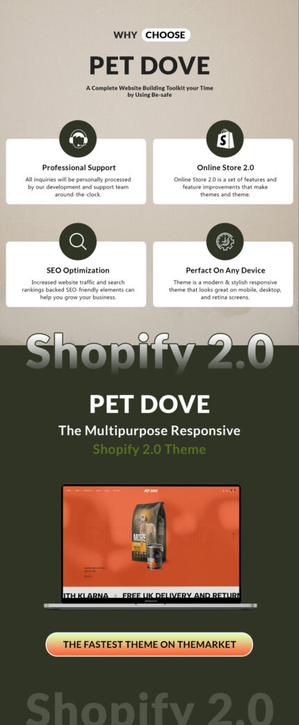 Pet Dove - Tema Shopify Makanan Hewan Peliharaan, Toko Hewan Peliharaan, Perawatan Hewan - Fitur Gambar 1