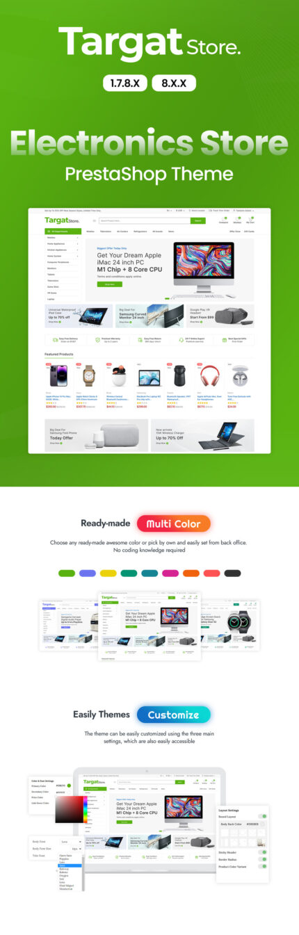 Targat - Tema PrestaShop Elektronik dan Mega Shop - Fitur Gambar 1