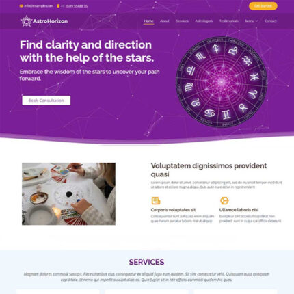 AstroHorizon - Template Situs Web HTML Astrologi - Fitur Gambar 1