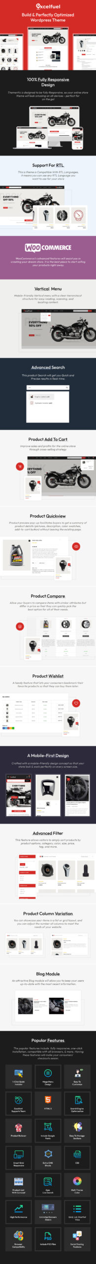 Excelfuel - Tema WooCommerce Responsif Toko Mobil - Fitur Gambar 1