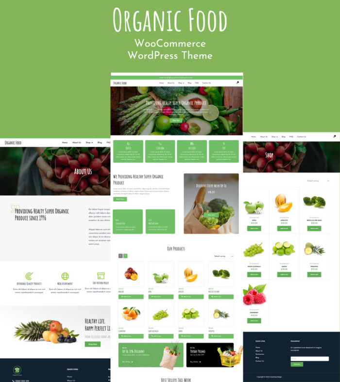 Tema WordPress WooCommerce Makanan Organik - Fitur Gambar 1