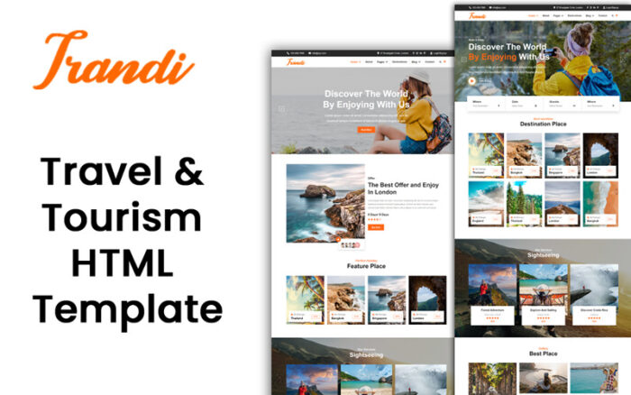 Trandi - Template HTML Perjalanan & Pariwisata - Fitur Gambar 1