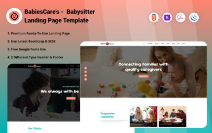 BabiesCare's -  Babysitter Landing Page Template