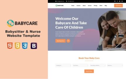 Babycare - Babysitter & Nurse HTML Landing Page Template