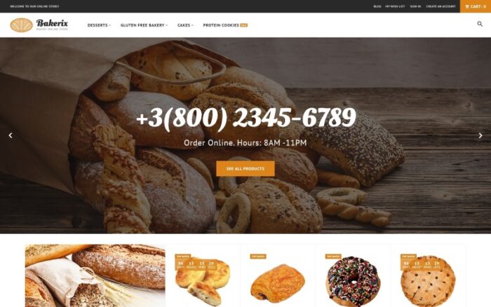 Bakerix - Tema Magento Responsif untuk Toko Roti & Kue