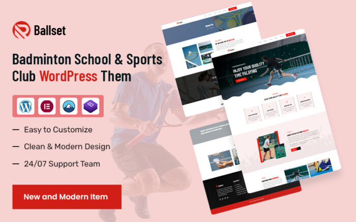 Ballset – Tema WordPress Sekolah Bulu Tangkis & Klub Olahraga