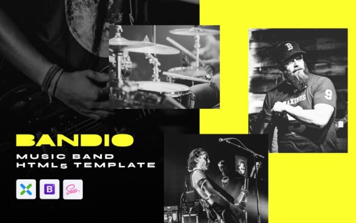 Bandio - Template Situs Web Musik dan Band HTML5 Modern