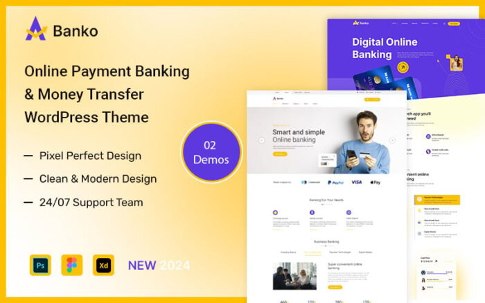 Banko – Tema WordPress Pembayaran Online, Perbankan & Transfer Uang