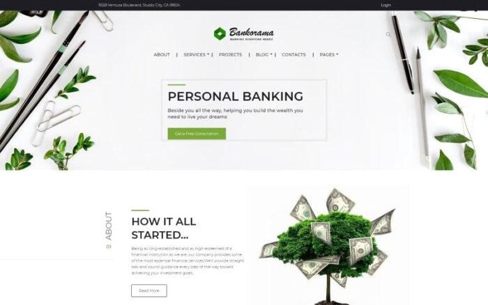 Bankorama - Tema WordPress Bank