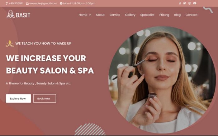 Basit - Template Halaman Arahan Salon Kecantikan & Spa