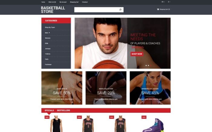 Template OpenCart Toko Bola Basket