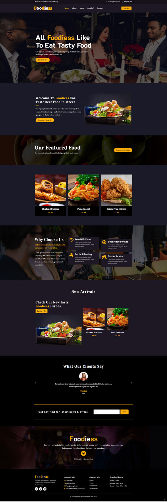 Tema Wordpress Responsif Penuh untuk Makanan Cepat Saji dan Restoran - Fitur Gambar 1