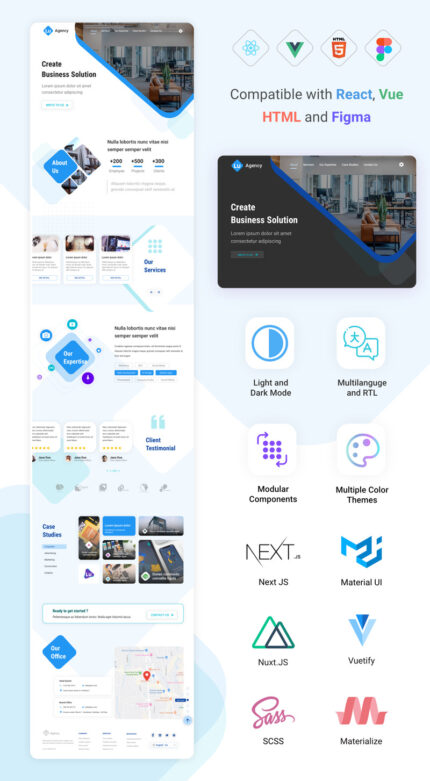 Luxigen - HTML React Vue Agency Landing Page Parallax - Fitur Gambar 1