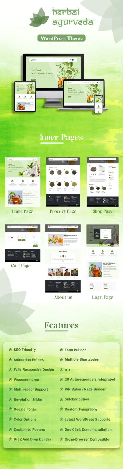 Tema WordPress Herbal - Ayurveda Murni - Fitur Gambar 1