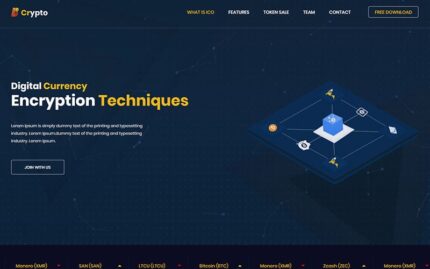 BCrypto - Template HTML ICO, Bitcoin, dan Mata Uang Kripto