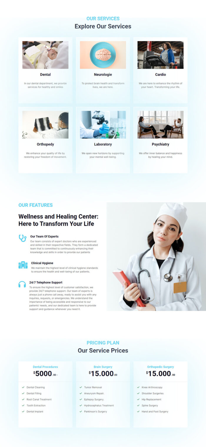 Template HTML ClinicArt - Medis - Dokter - Klinik - Dokter Gigi - Rumah Sakit - Fitur Gambar 2