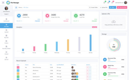Template Dashboard Admin Cloud File Manager - Fitur Gambar 1