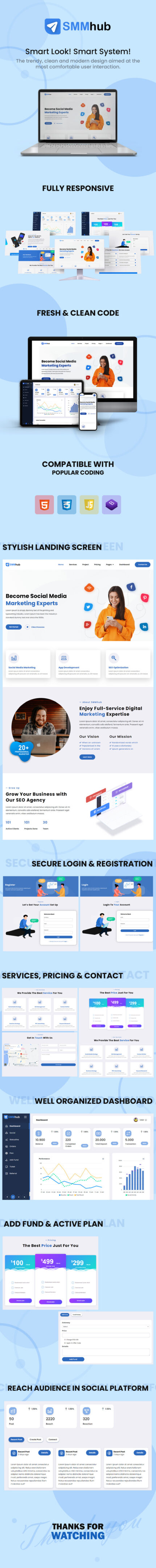 SMMhub - Template HTML Pemasaran Media Sosial - Fitur Gambar 1