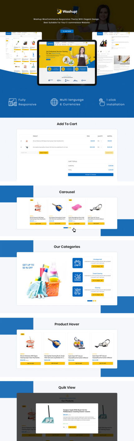 Washup - Tema WooCommerce Alat Pembersih Rumah & Alat Pembersih Penting - Fitur Gambar 1