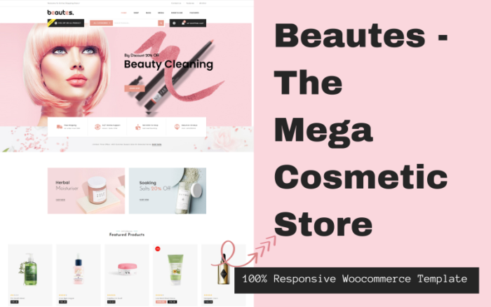 Beautes - Tema WooCommerce Toko Kosmetik Mega