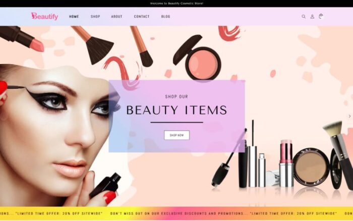 Beautify - Tema Toko Kosmetik Kecantikan Perawatan Kulit Shopify 2.0, Template Situs Web Shopify