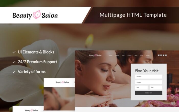 Template Situs Web Multihalaman Responsif Salon Kecantikan