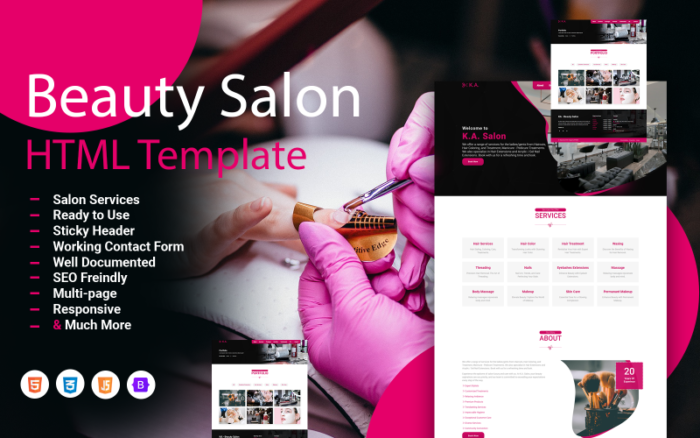 Template HTML Responsif Layanan Salon Kecantikan